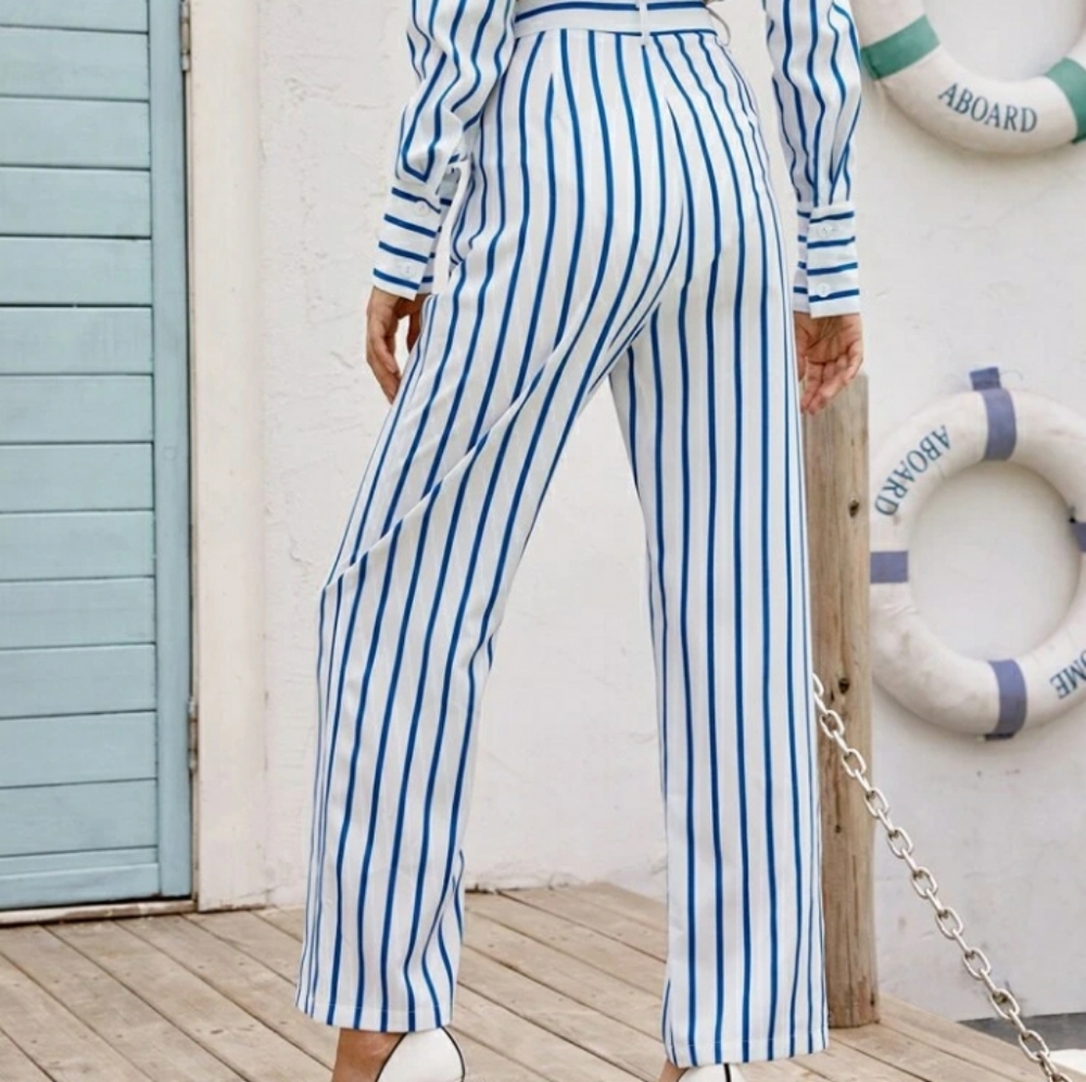 Striped print tailored set - Picture 3 of 6